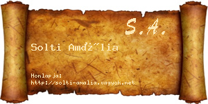 Solti Amália névjegykártya